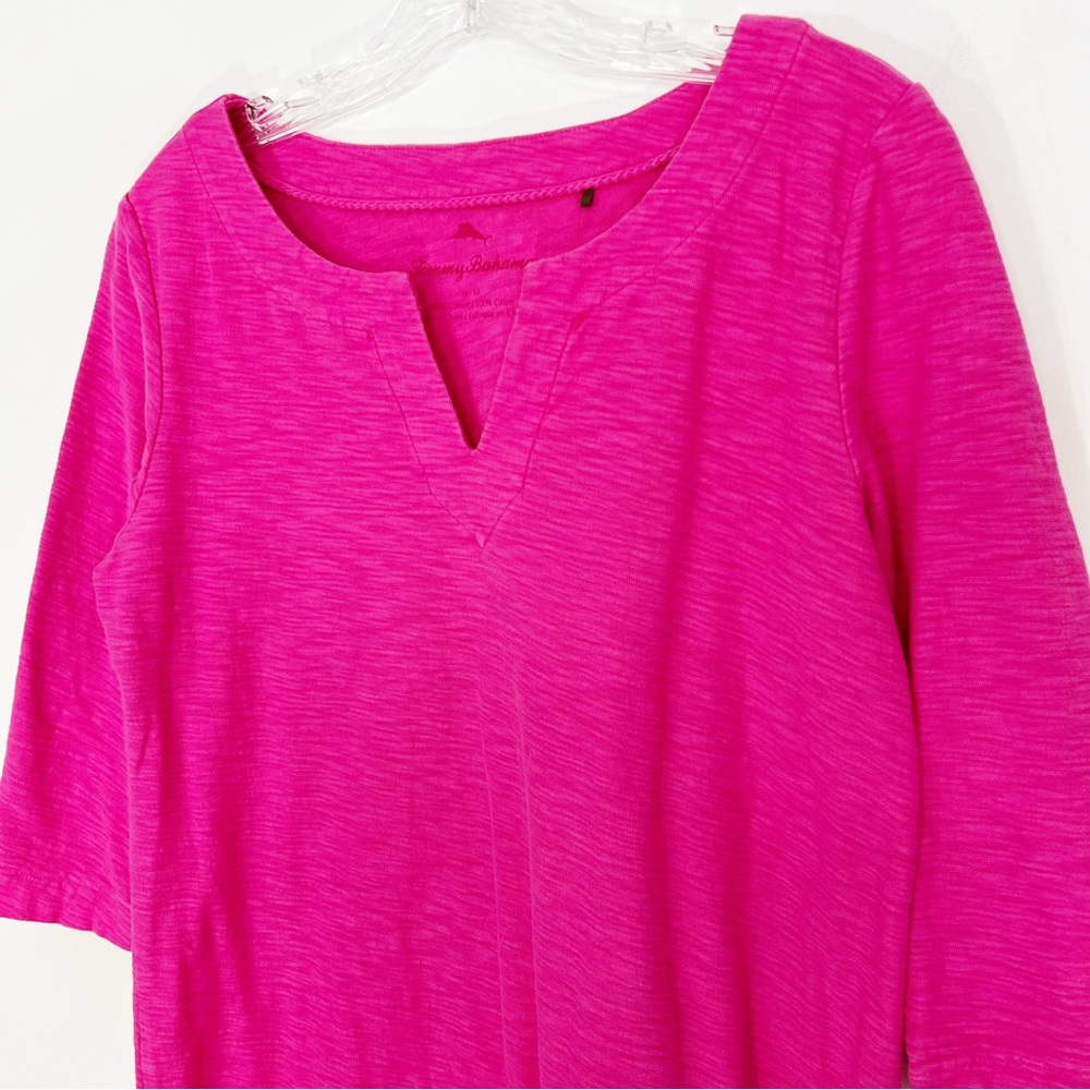 Tommy Bahama 3/4 Sleeve Solid Tunic Pink Knoll Jersey Cotton Size Medium View 2